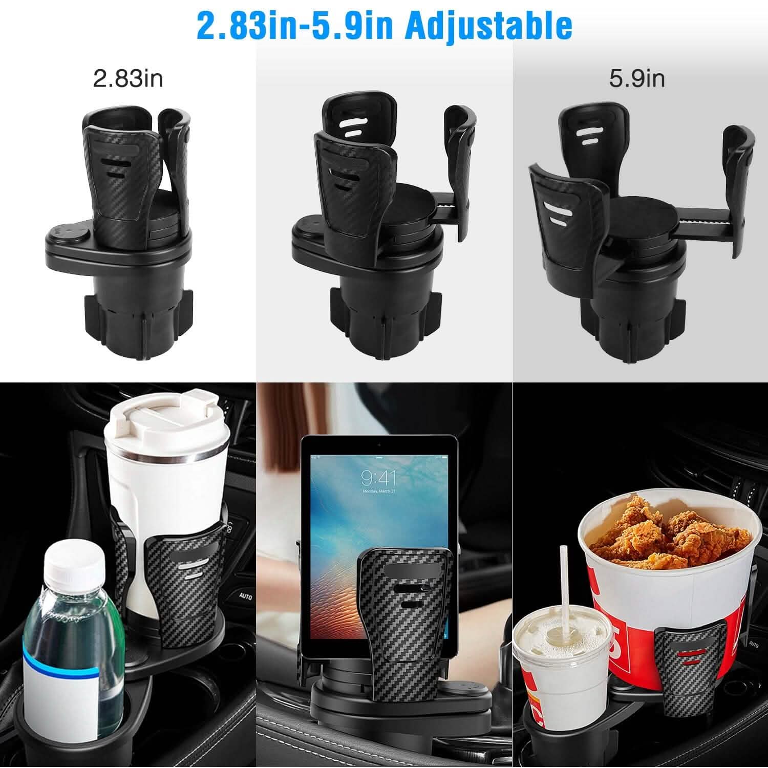 2-in-1 Universal Car Cup Mount Holder with Adjustable Base Automotive - Tophatter Daily Deals