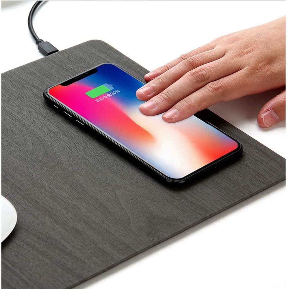 2-in-1 Wireless Charger Mouse Pad - Black Mouse Pad - Tophatter Daily Deals