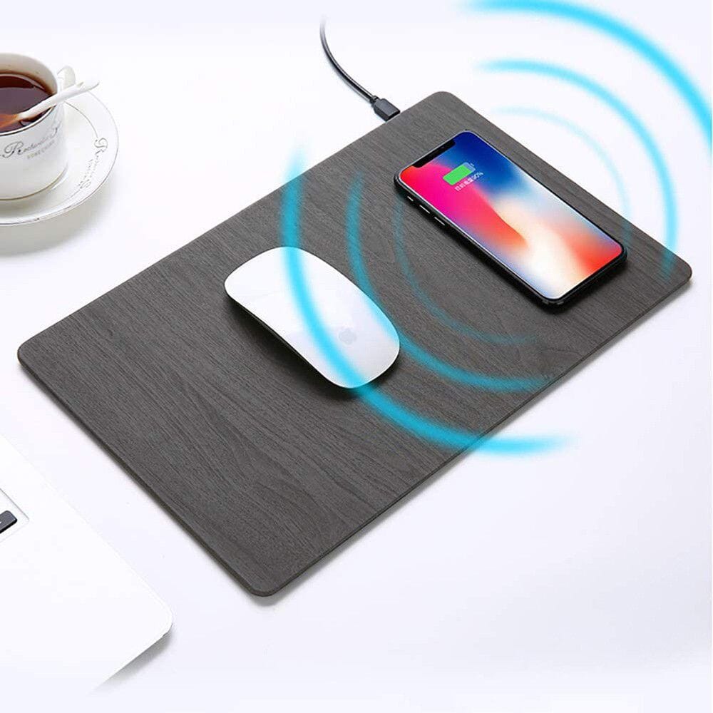 2-in-1 Wireless Charger Mouse Pad - Black Mouse Pad - Tophatter Daily Deals