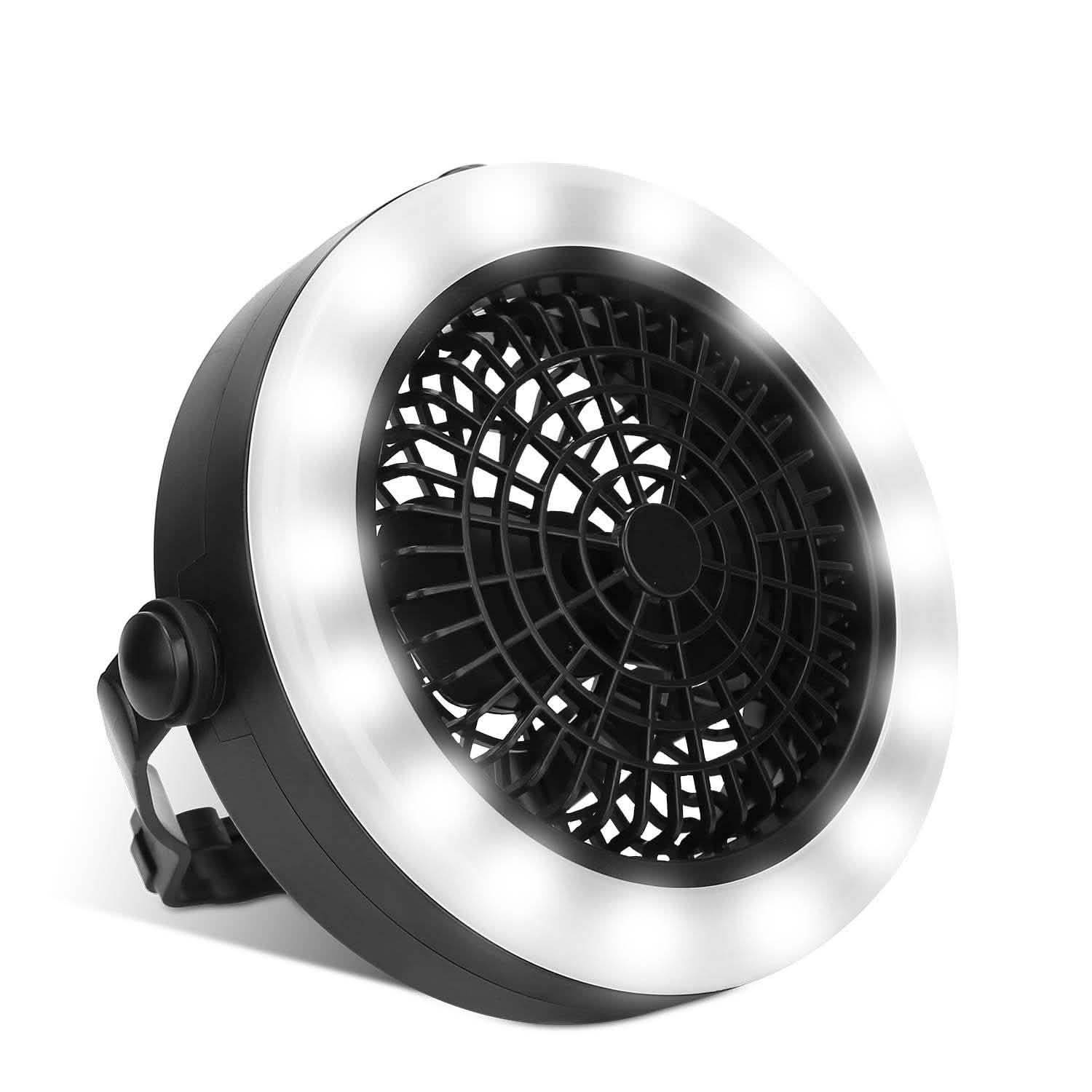 2-in-1 Outdoor Battery/USB Operated Portable Camping LED Fan Outdoor Recreation - Tophatter Daily Deals