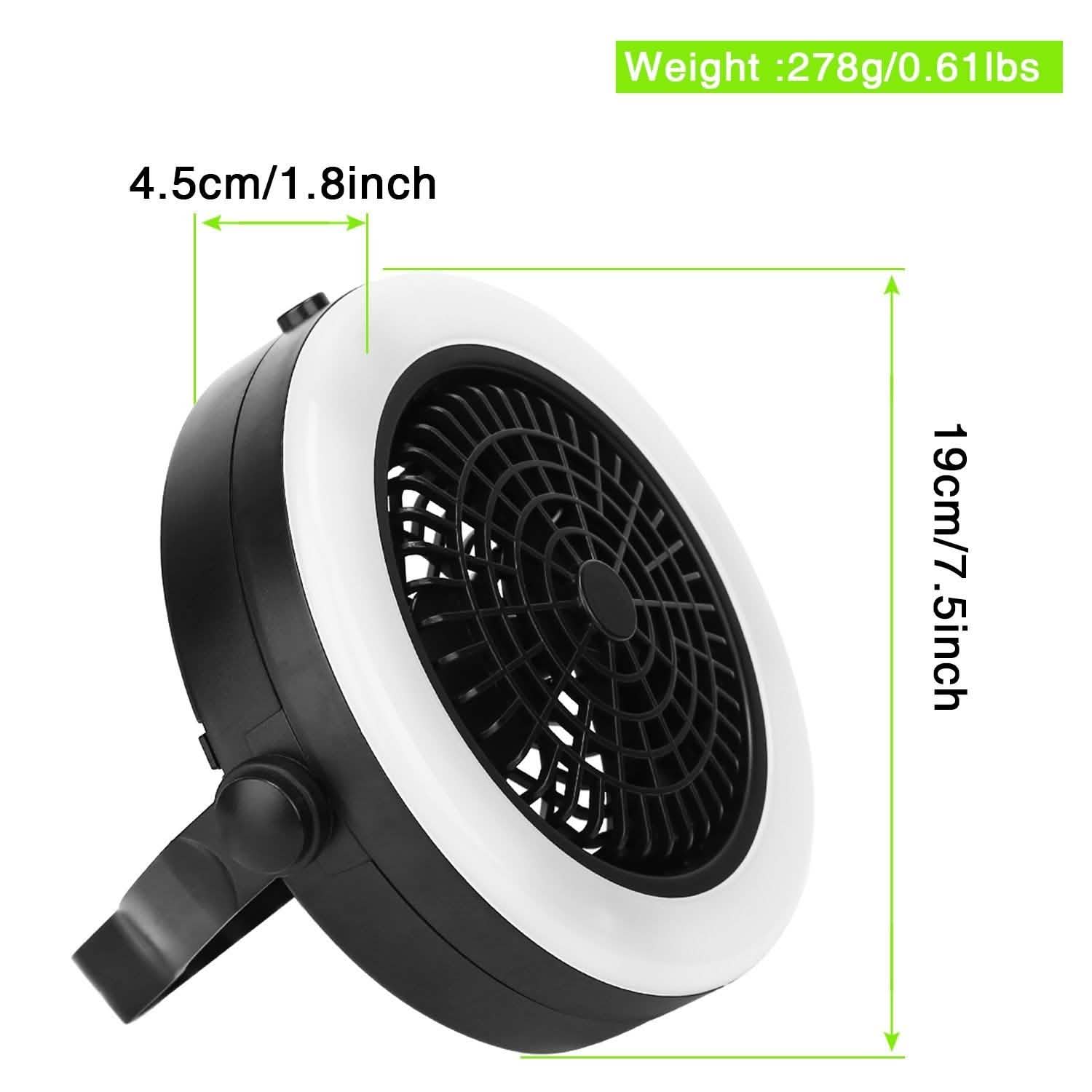2-in-1 Outdoor Battery/USB Operated Portable Camping LED Fan Outdoor Recreation - Tophatter Daily Deals