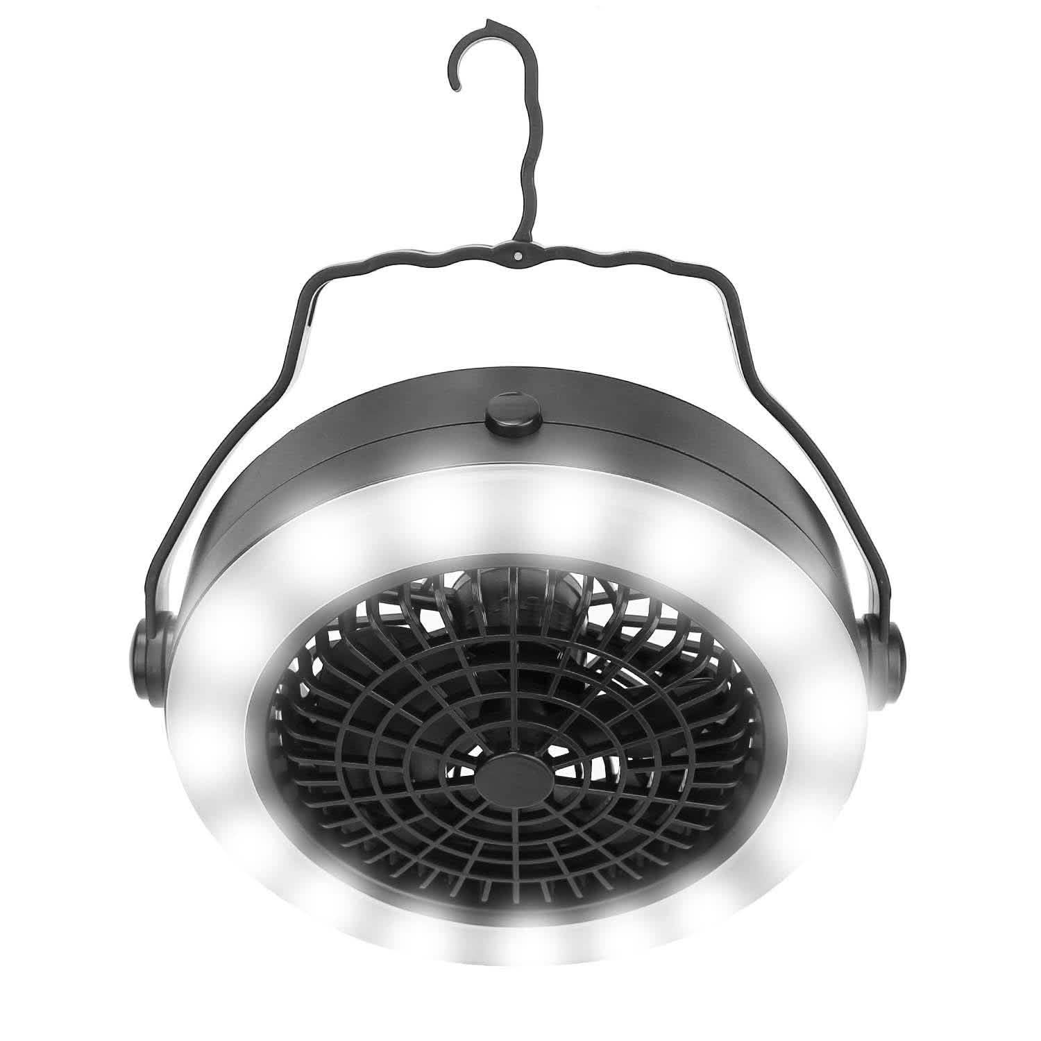 2-in-1 Outdoor Battery/USB Operated Portable Camping LED Fan Outdoor Recreation - Tophatter Daily Deals