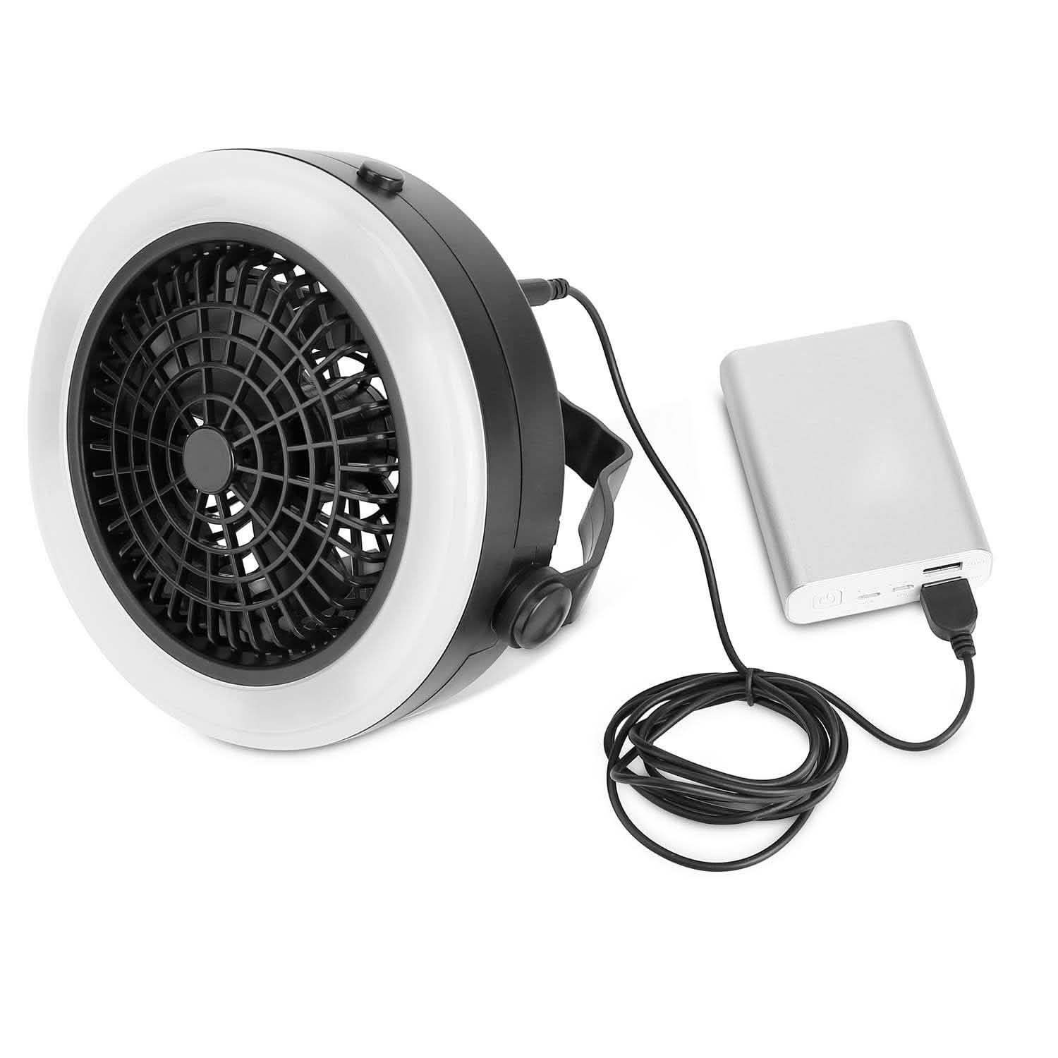 2-in-1 Outdoor Battery/USB Operated Portable Camping LED Fan Outdoor Recreation - Tophatter Daily Deals