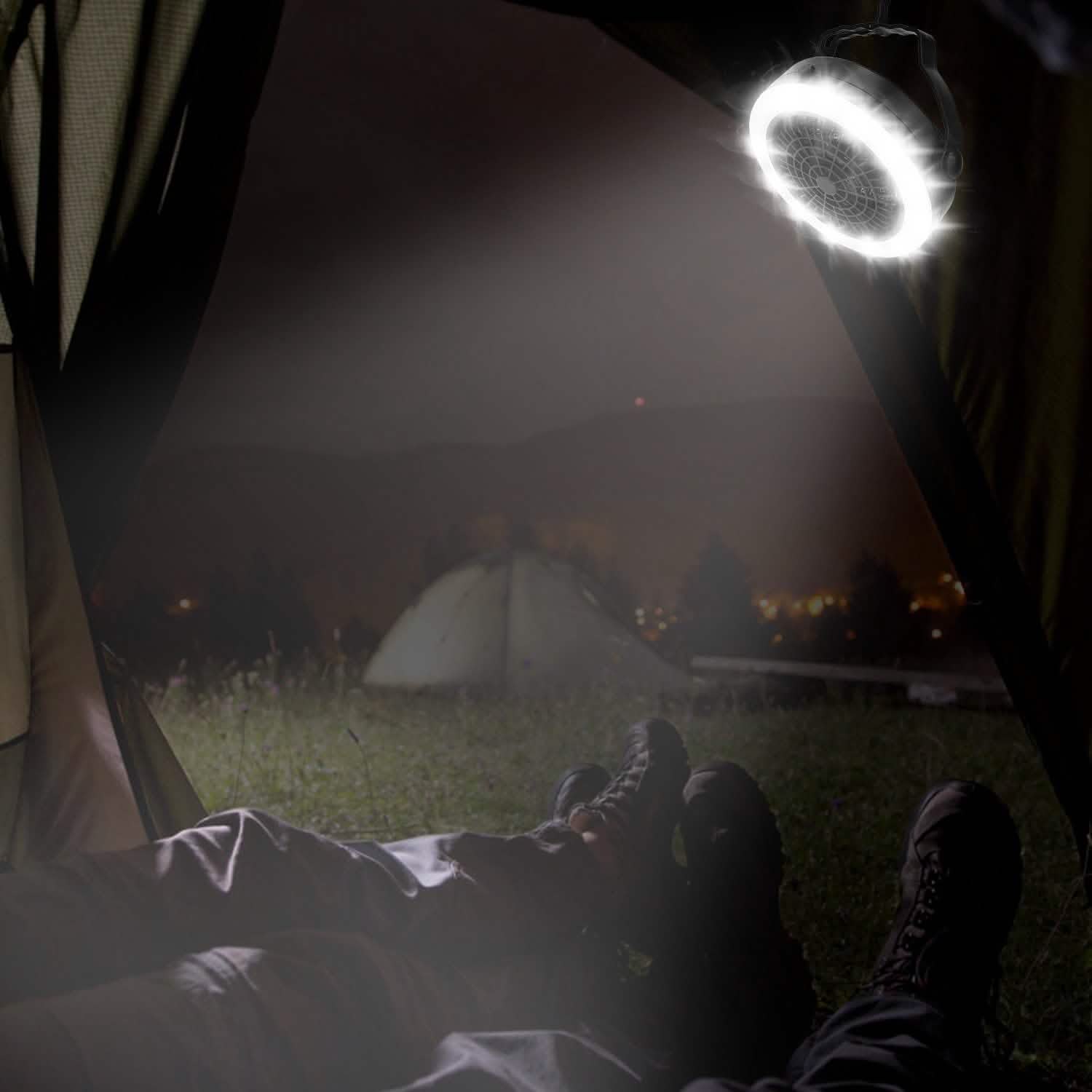 2-in-1 Outdoor Battery/USB Operated Portable Camping LED Fan Outdoor Recreation - Tophatter Daily Deals