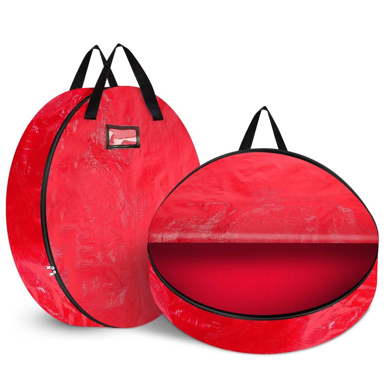 2-Pack: 30" Christmas Wreath Storage Bag 88L Seasonal Decor - Tophatter Daily Deals