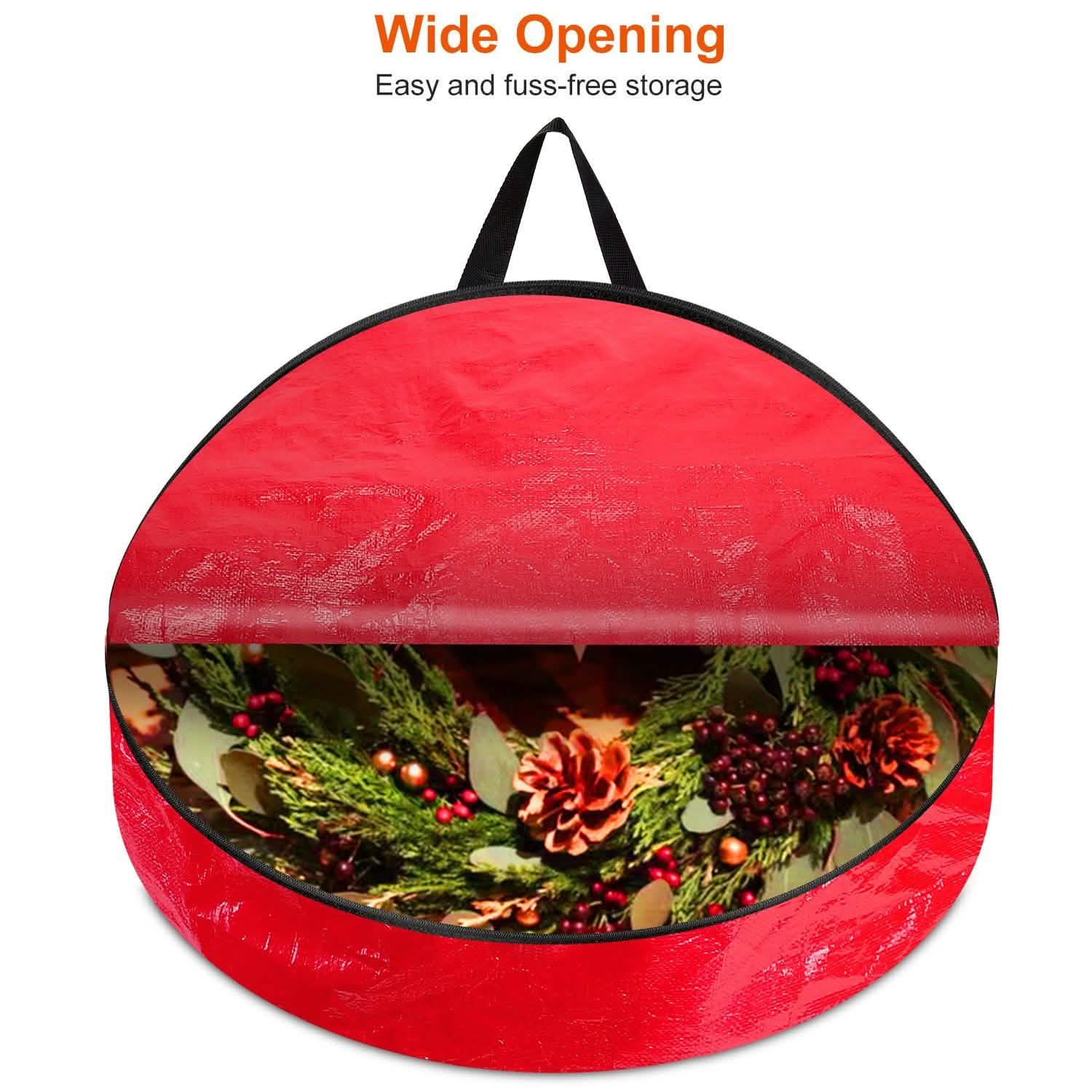 2-Pack: 30" Christmas Wreath Storage Bag 88L Seasonal Decor - Tophatter Daily Deals