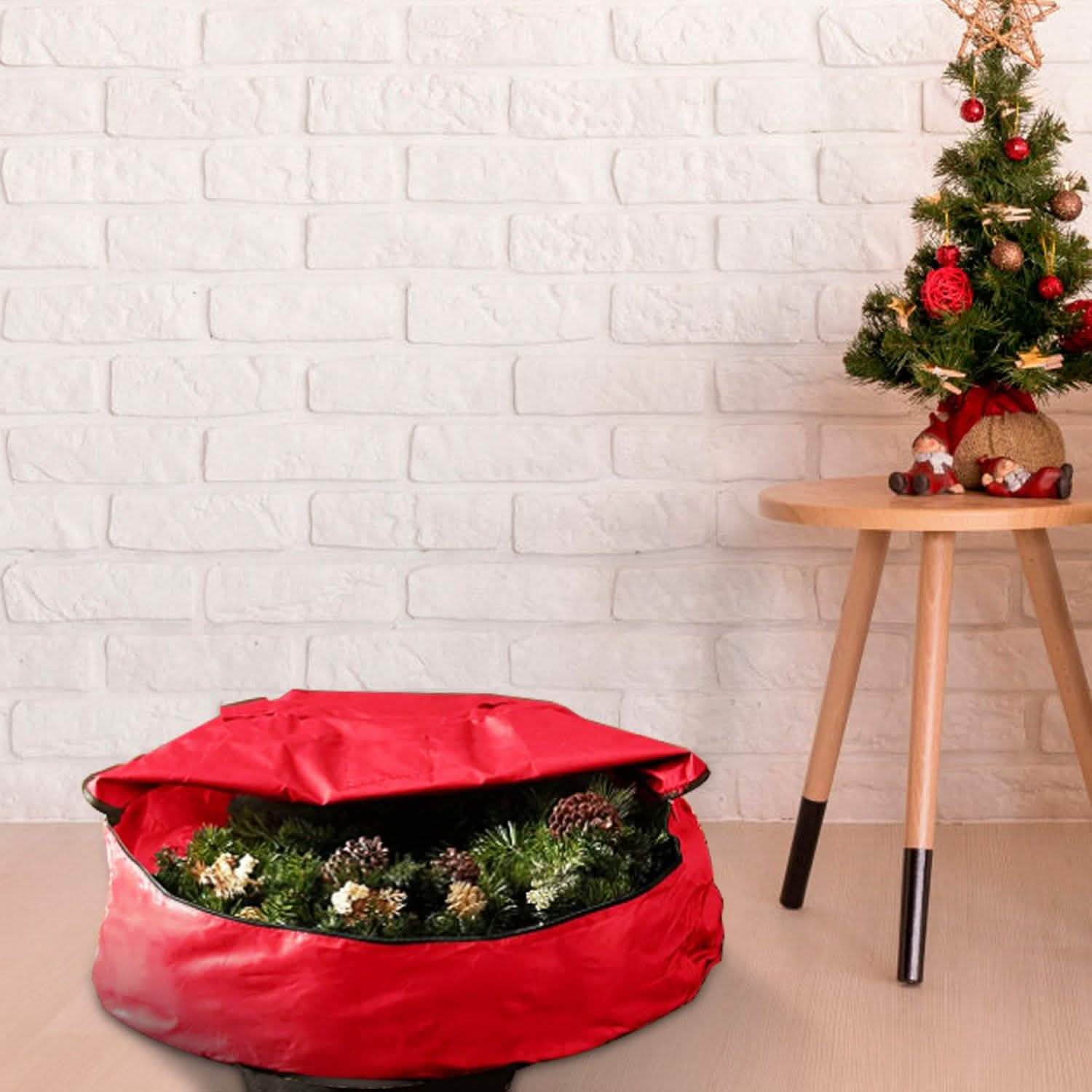 2-Pack: 30" Christmas Wreath Storage Bag 88L Seasonal Decor - Tophatter Daily Deals