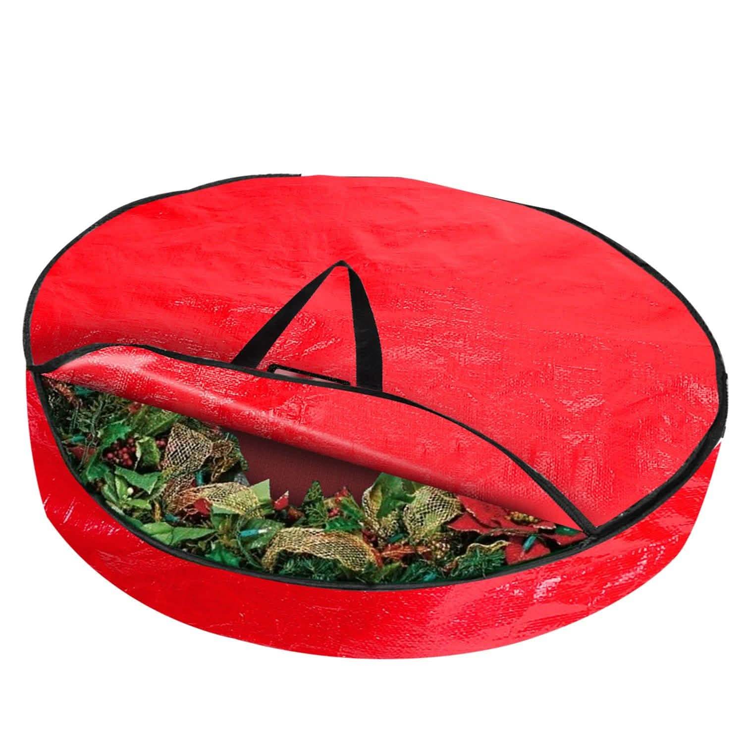 2-Pack: 30" Christmas Wreath Storage Bag 88L Seasonal Decor - Tophatter Daily Deals