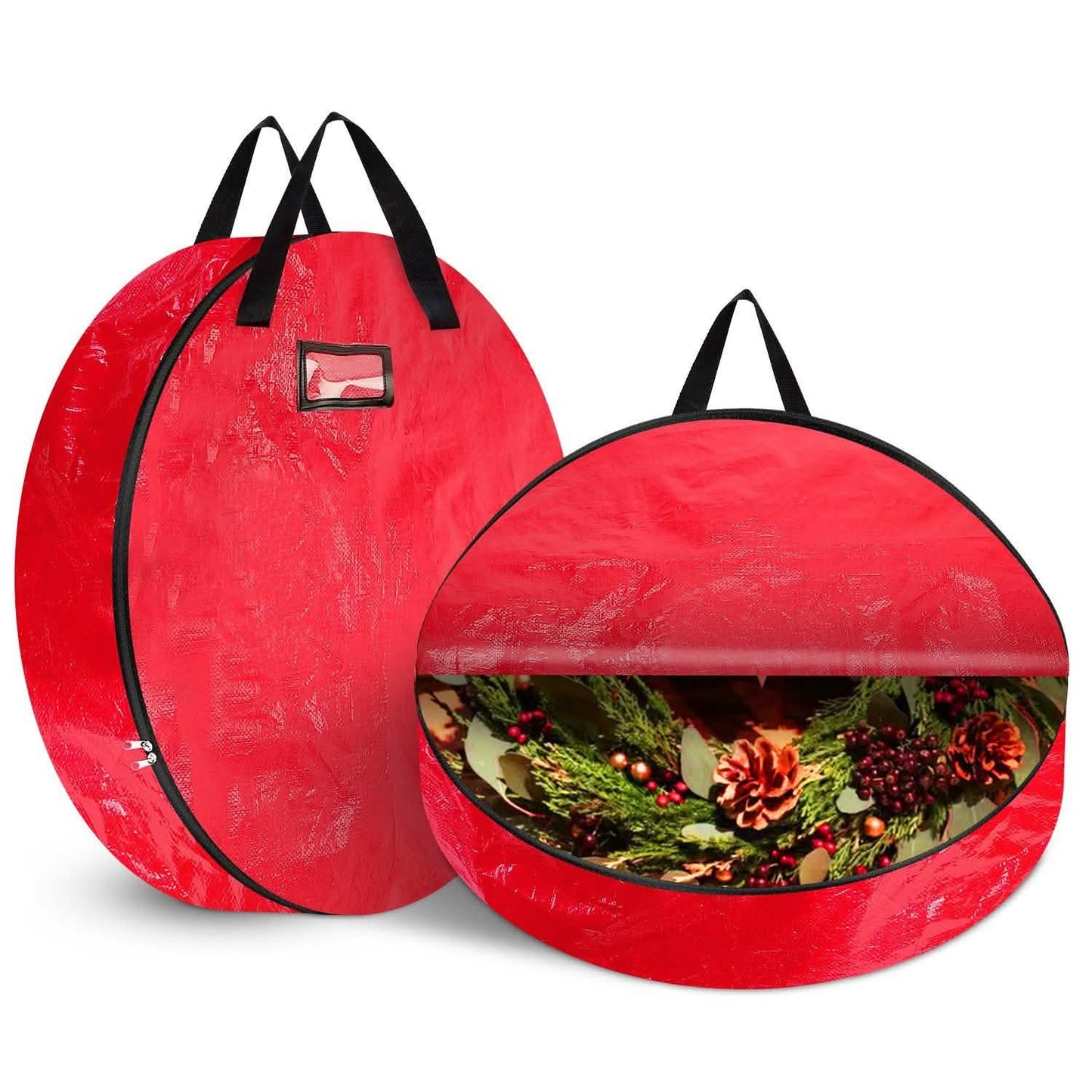2-Pack: 30" Christmas Wreath Storage Bag 88L Seasonal Decor - Tophatter Daily Deals