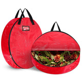 2-Pack: 30" Christmas Wreath Storage Bag 88L Seasonal Decor - Tophatter Daily Deals