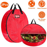 2-Pack: 30" Christmas Wreath Storage Bag 88L Seasonal Decor - Tophatter Daily Deals