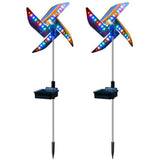 2-Pack: 32LED Outdoor Solar Ground Light Garden Lawn Waterproof Windmill Lamp Solar Outdoor Lights - Tophatter Daily Deals