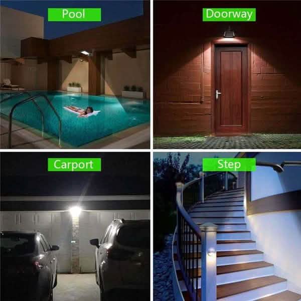 2-Pack: 36 LED Solar Powered Motion Sensor Wall Lamp Outdoor Lighting - Tophatter Daily Deals