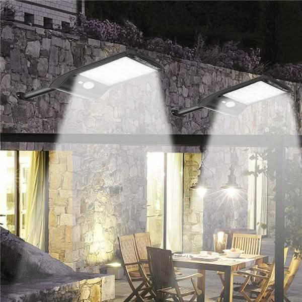 2-Pack: 36 LED Solar Powered Motion Sensor Wall Lamp Outdoor Lighting - Tophatter Daily Deals