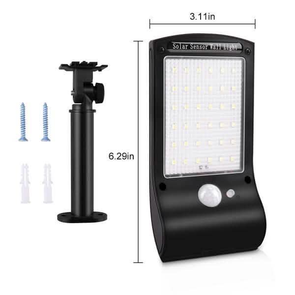 2-Pack: 36 LED Solar Powered Motion Sensor Wall Lamp Outdoor Lighting - Tophatter Daily Deals