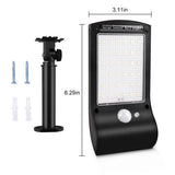 2-Pack: 36 LED Solar Powered Motion Sensor Wall Lamp Outdoor Lighting - Tophatter Daily Deals