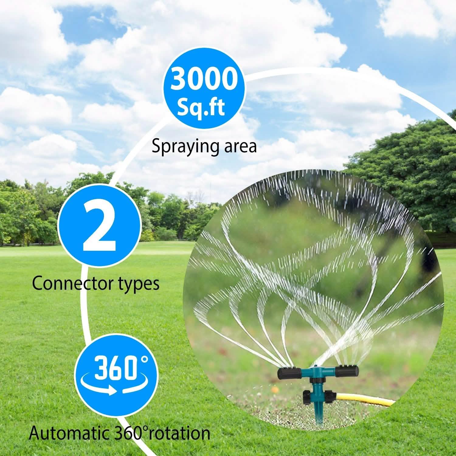 2-Pack: 360 Degree Rotatable Lawn Garden Sprinkler Garden & Patio - Tophatter Daily Deals