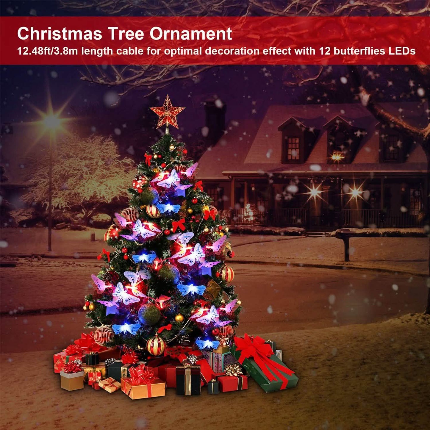 2-Pack: 3.8M Solar String Butterfly Lights String & Fairy Lights - Tophatter Daily Deals