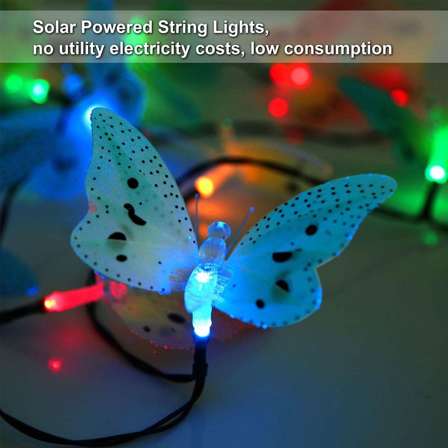 2-Pack: 3.8M Solar String Butterfly Lights String & Fairy Lights - Tophatter Daily Deals