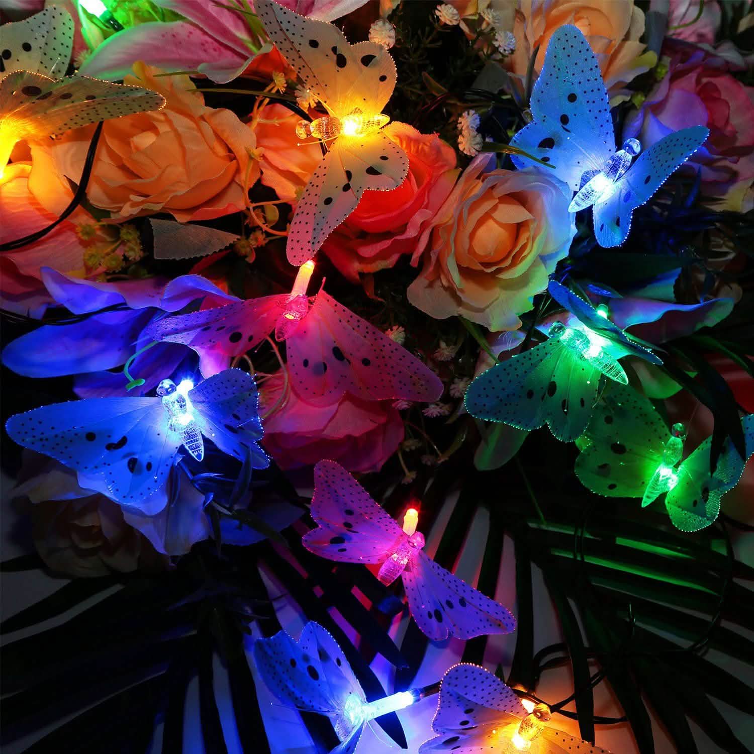 2-Pack: 3.8M Solar String Butterfly Lights String & Fairy Lights - Tophatter Daily Deals