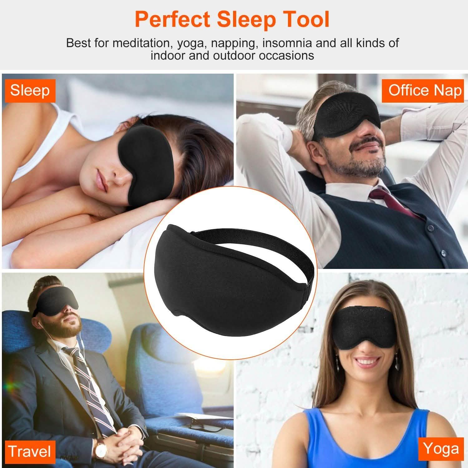 2-Pack: 3D Contoured Cup Light Blockout Sleeping Mask Everything Else - Tophatter Daily Deals