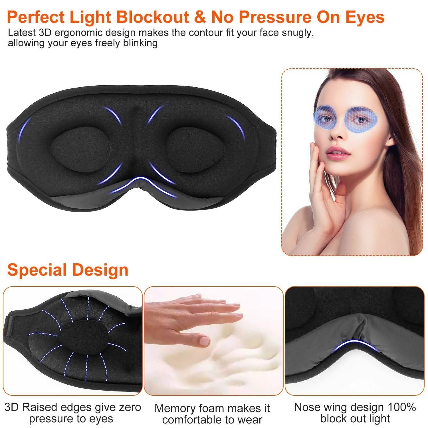 2-Pack: 3D Contoured Cup Light Blockout Sleeping Mask Everything Else - Tophatter Daily Deals