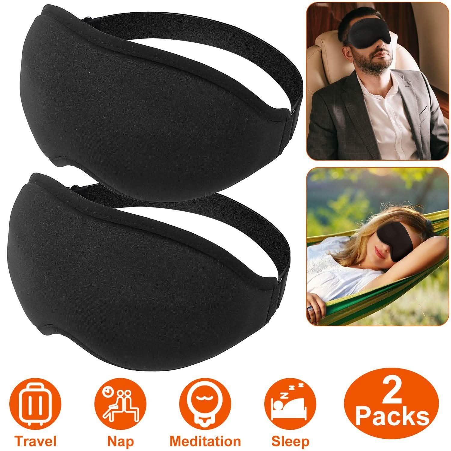 2-Pack: 3D Contoured Cup Light Blockout Sleeping Mask Everything Else - Tophatter Daily Deals