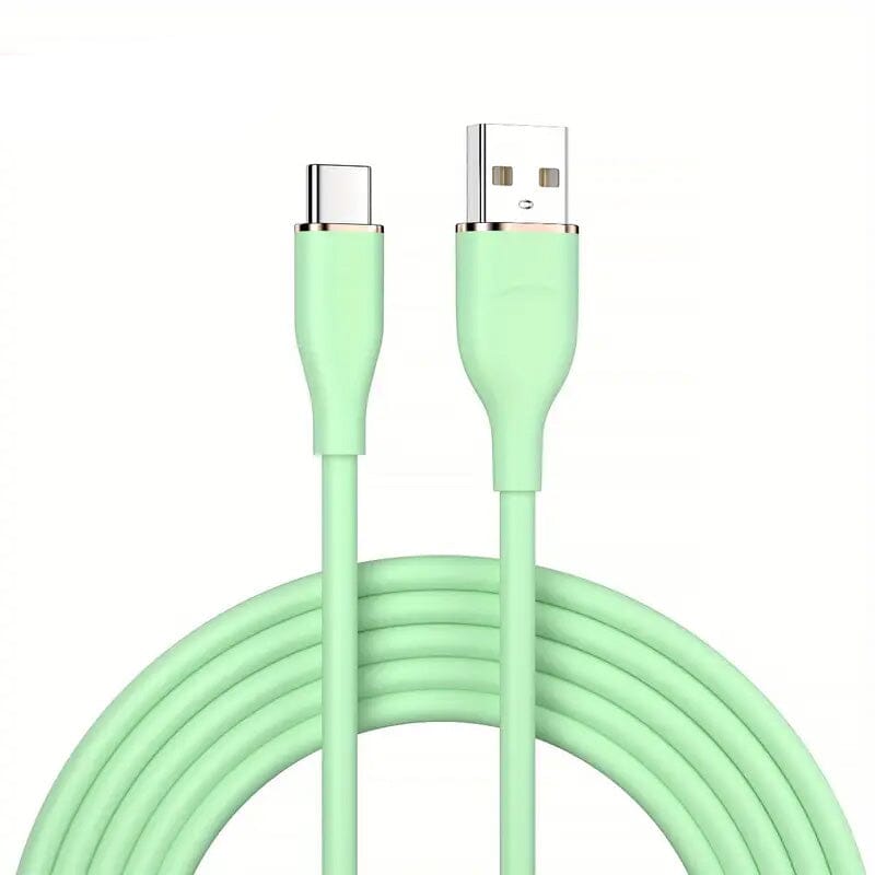 2-Pack: 3Ft. USB to Type-C Data Cable Fast Charger Green Charging Cable - Tophatter Daily Deals