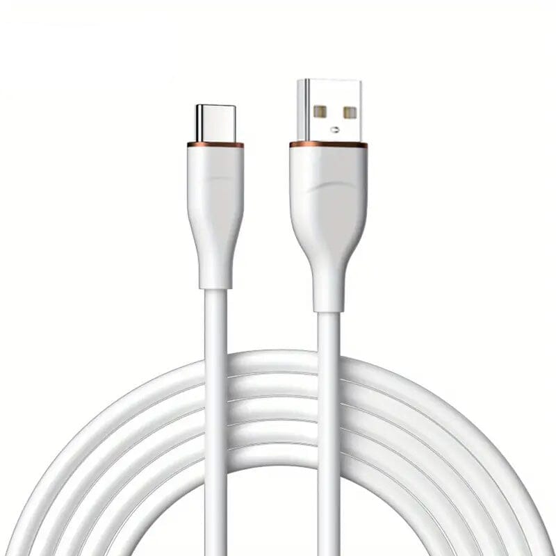 2-Pack: 3Ft. USB to Type-C Data Cable Fast Charger White Charging Cable - Tophatter Daily Deals
