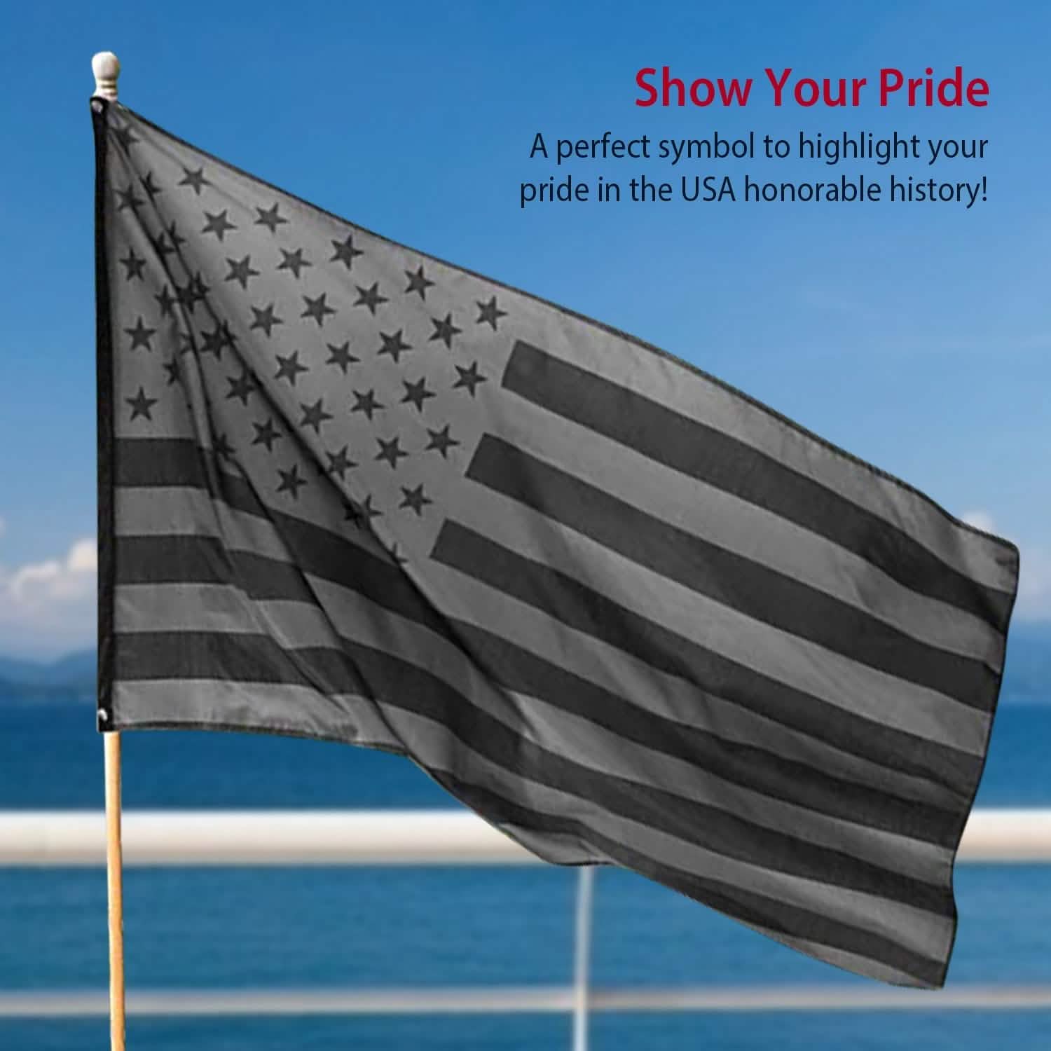2-Pack: 3X5 Ft. All Black American Flag Everything Else - Tophatter Daily Deals