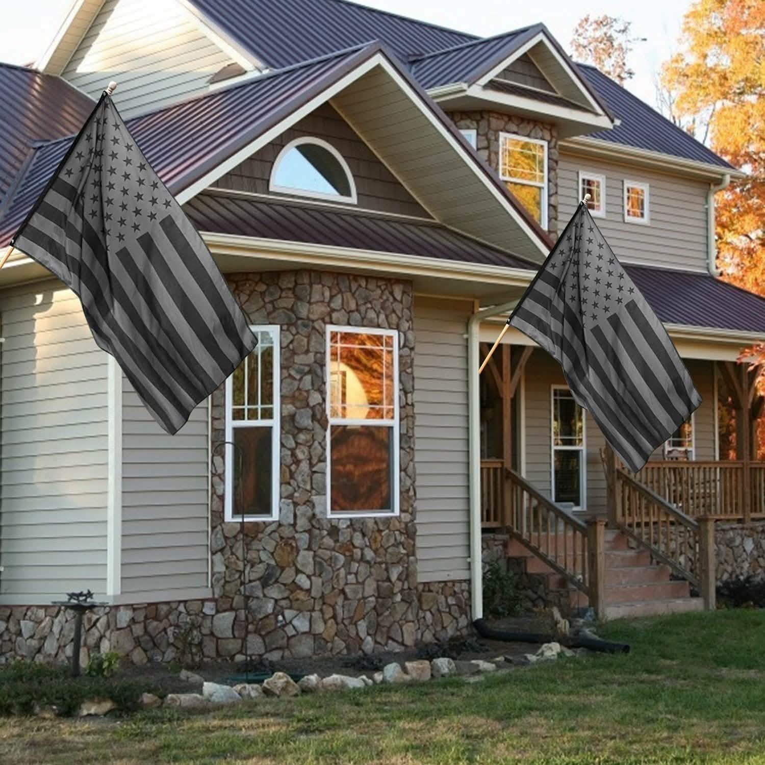 2-Pack: 3X5 Ft. All Black American Flag Everything Else - Tophatter Daily Deals