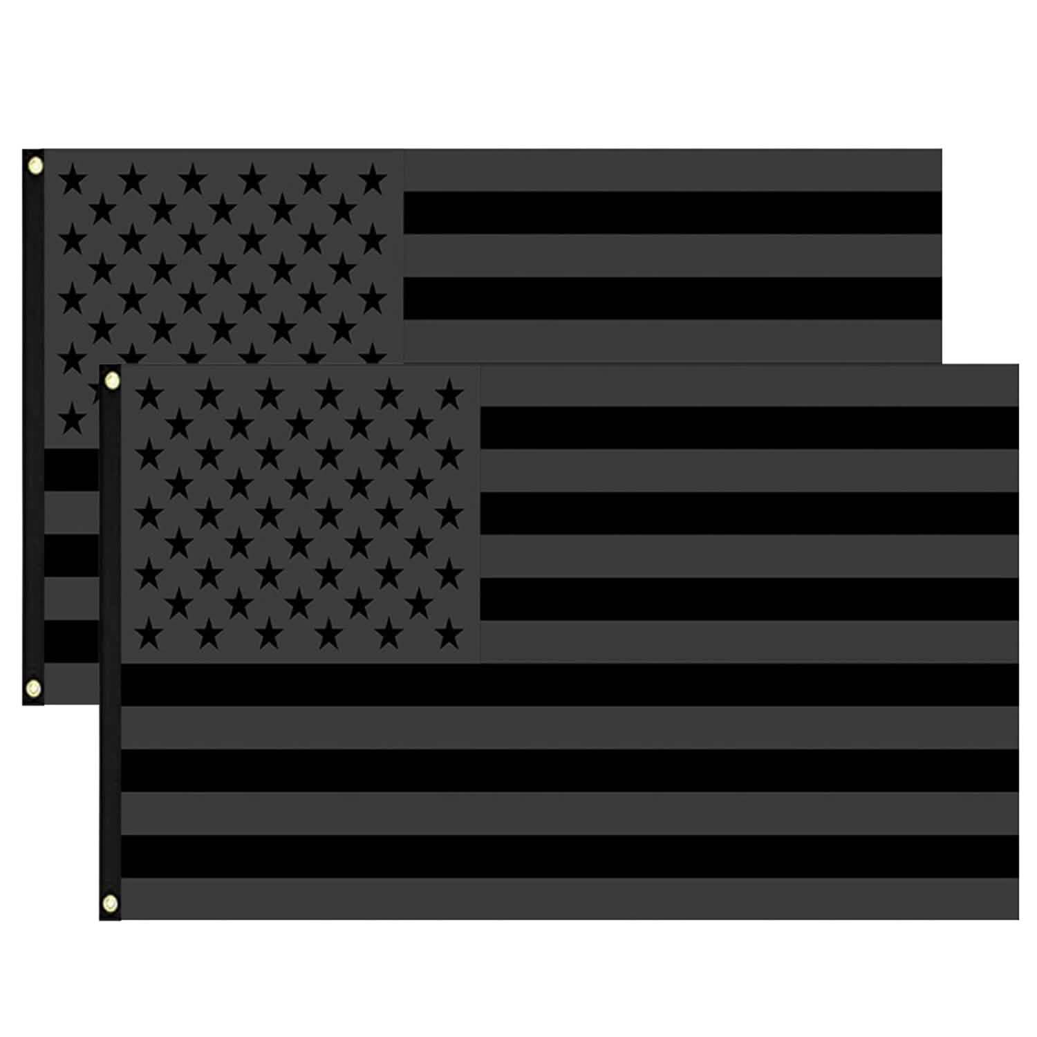 2-Pack: 3X5 Ft. All Black American Flag Everything Else - Tophatter Daily Deals