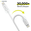 2-Pack: 4 Ft. White Overtime Apple MFi Certified Lightning USB Cable Charging Cable - Tophatter Daily Deals
