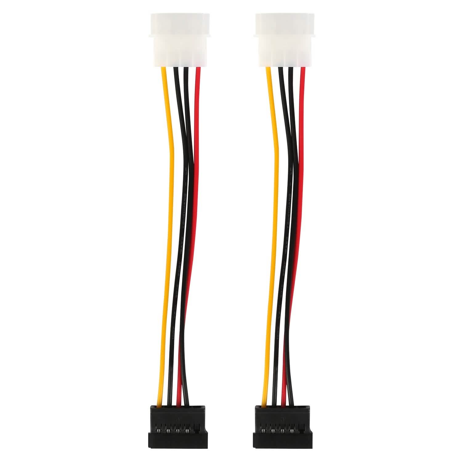 2-Pack: 4 Pin Male To 15Pin Female Data Cable Adapter Computer Accessories - Tophatter Daily Deals
