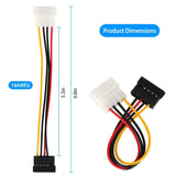2-Pack: 4 Pin Male To 15Pin Female Data Cable Adapter Computer Accessories - Tophatter Daily Deals