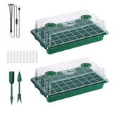 2-Pack: 40 Cell Seed Starting Tray Plant Grow Light with 4 Adjustable Brightness Garden & Patio - Tophatter Daily Deals
