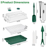 2-Pack: 40 Cell Seed Starting Tray Plant Grow Light with 4 Adjustable Brightness Garden & Patio - Tophatter Daily Deals