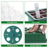 2-Pack: 40 Cell Seed Starting Tray Plant Grow Light with 4 Adjustable Brightness Garden & Patio - Tophatter Daily Deals