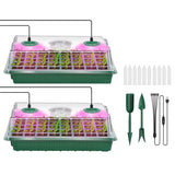 2-Pack: 40 Cell Seed Starting Tray Plant Grow Light with 4 Adjustable Brightness Garden & Patio - Tophatter Daily Deals