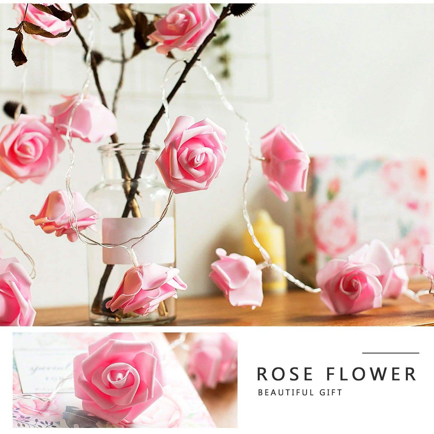 2-Pack: 40 LEDs Rose Flower String Lights String & Fairy Lights - Tophatter Daily Deals