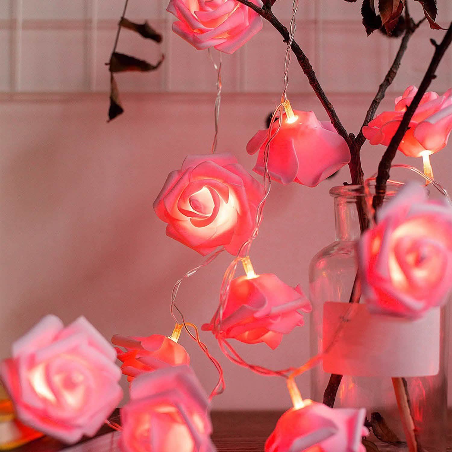 2-Pack: 40 LEDs Rose Flower String Lights String & Fairy Lights - Tophatter Daily Deals