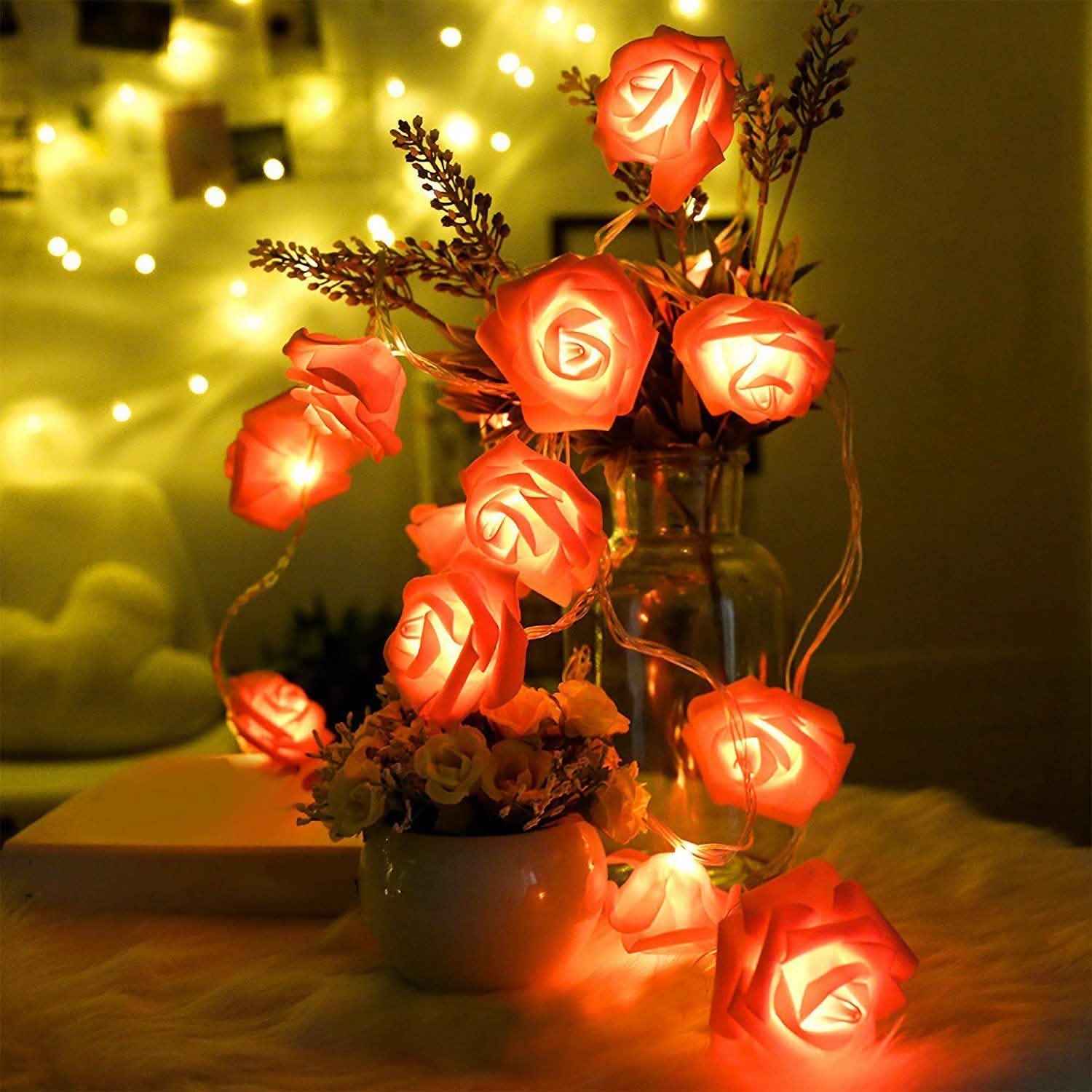 2-Pack: 40 LEDs Rose Flower String Lights String & Fairy Lights - Tophatter Daily Deals