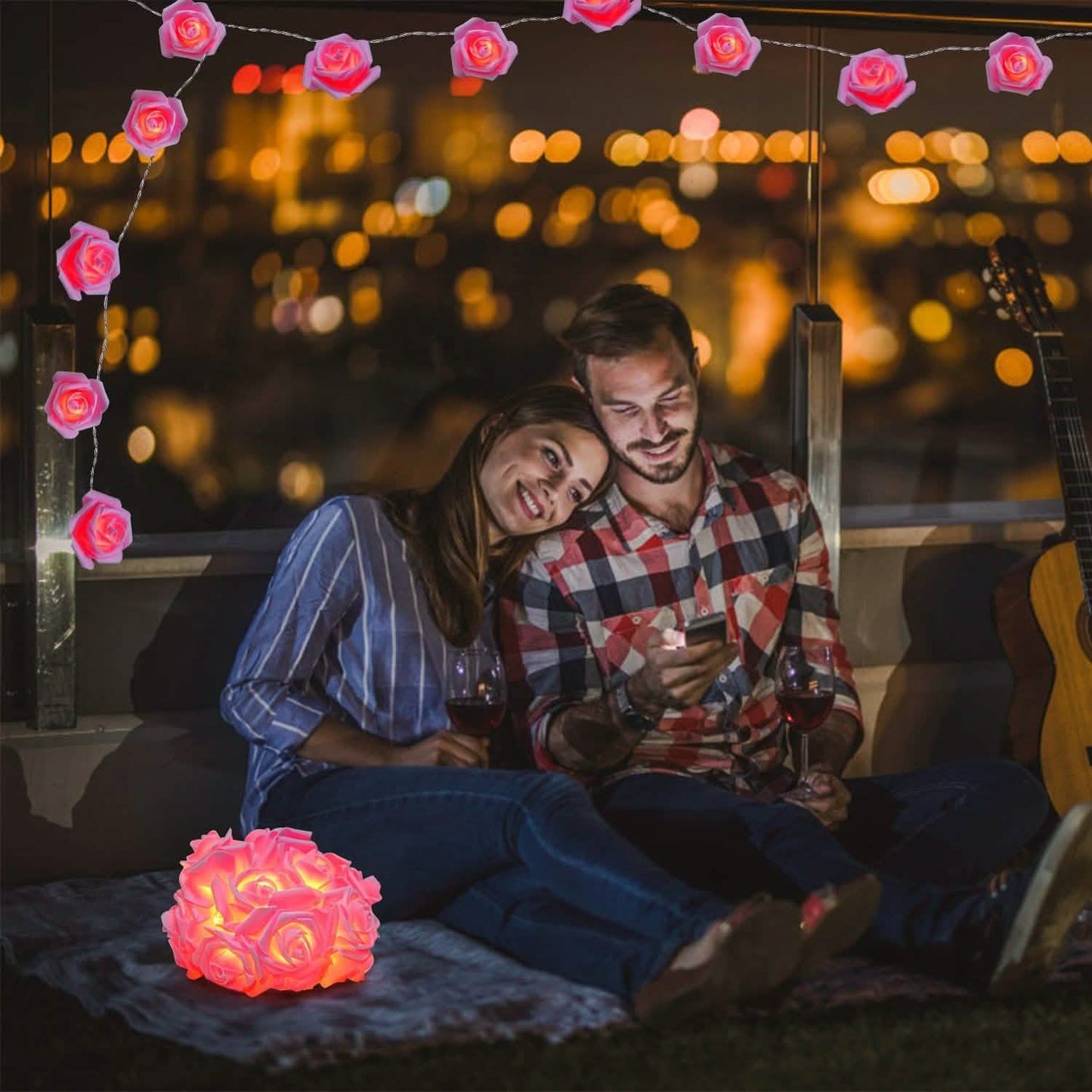 2-Pack: 40 LEDs Rose Flower String Lights String & Fairy Lights - Tophatter Daily Deals