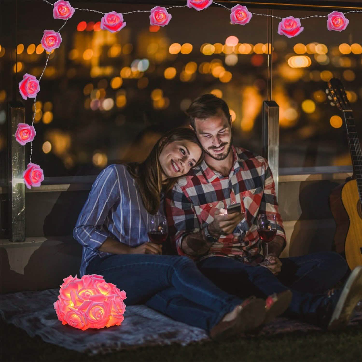 2-Pack: 40 LEDs Rose Flower String Lights String & Fairy Lights - Tophatter Daily Deals