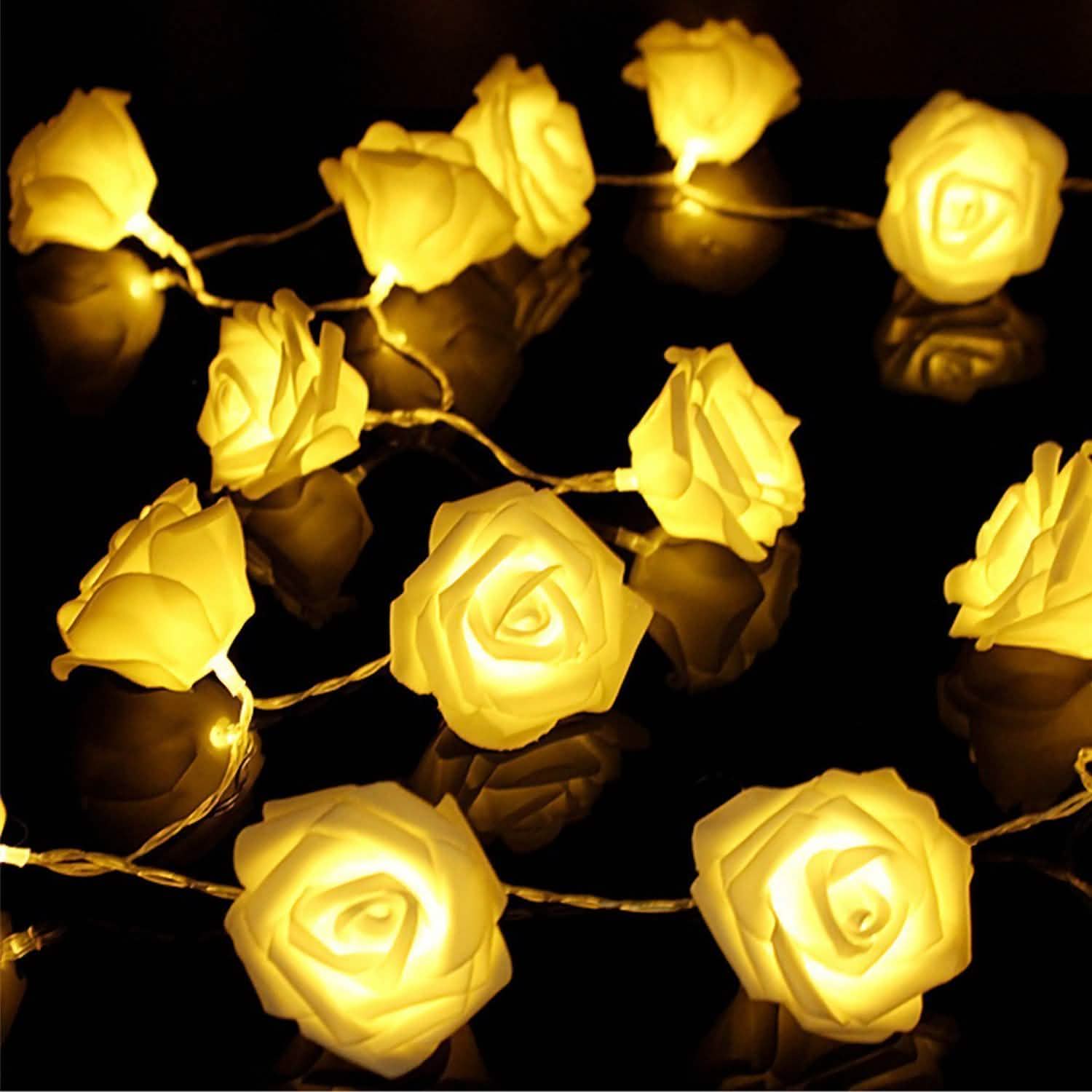 2-Pack: 40 LEDs Rose Flower String Lights String & Fairy Lights - Tophatter Daily Deals