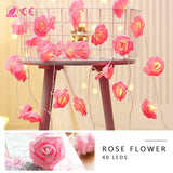 2-Pack: 40 LEDs Rose Flower String Lights String & Fairy Lights - Tophatter Daily Deals