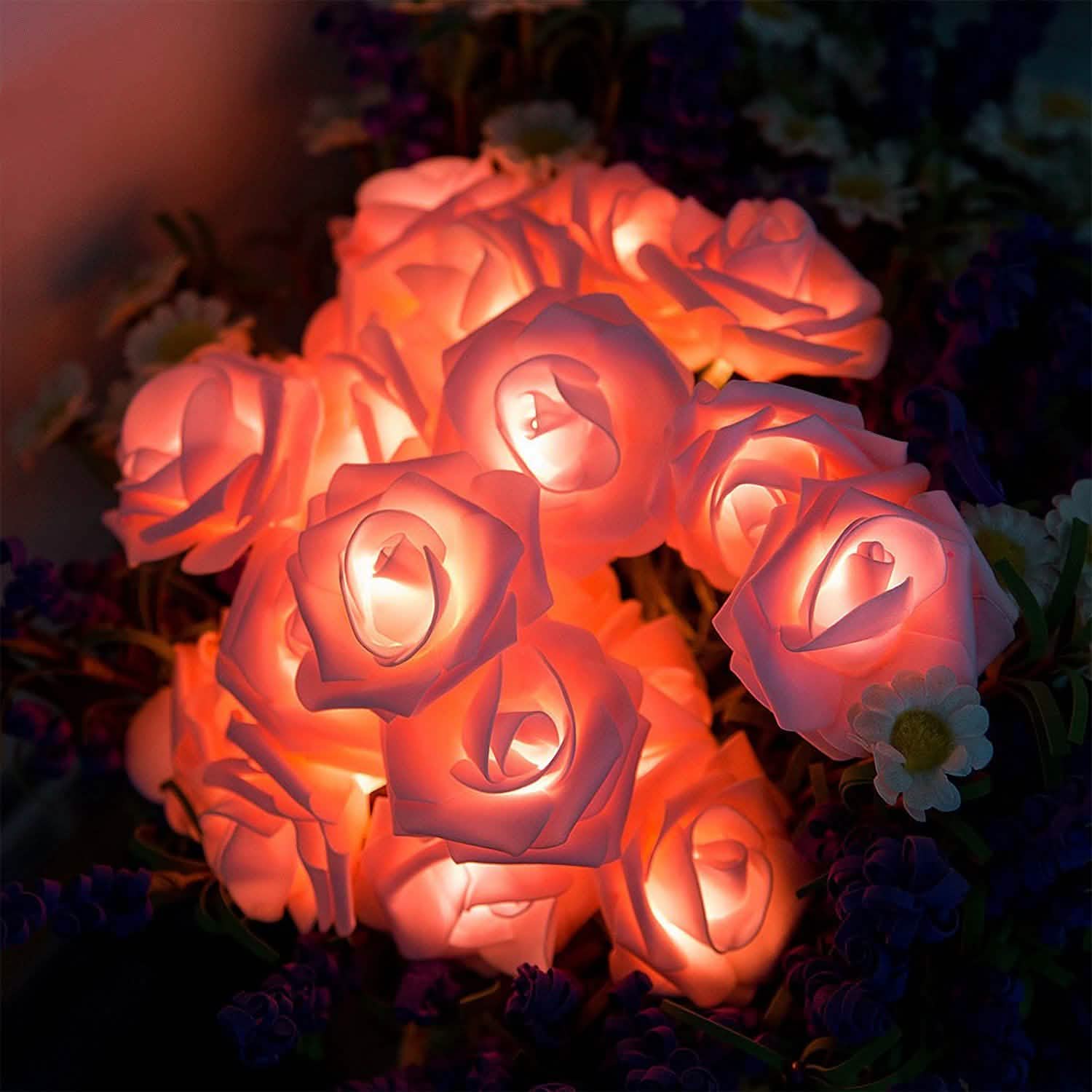 2-Pack: 40 LEDs Rose Flower String Lights String & Fairy Lights - Tophatter Daily Deals