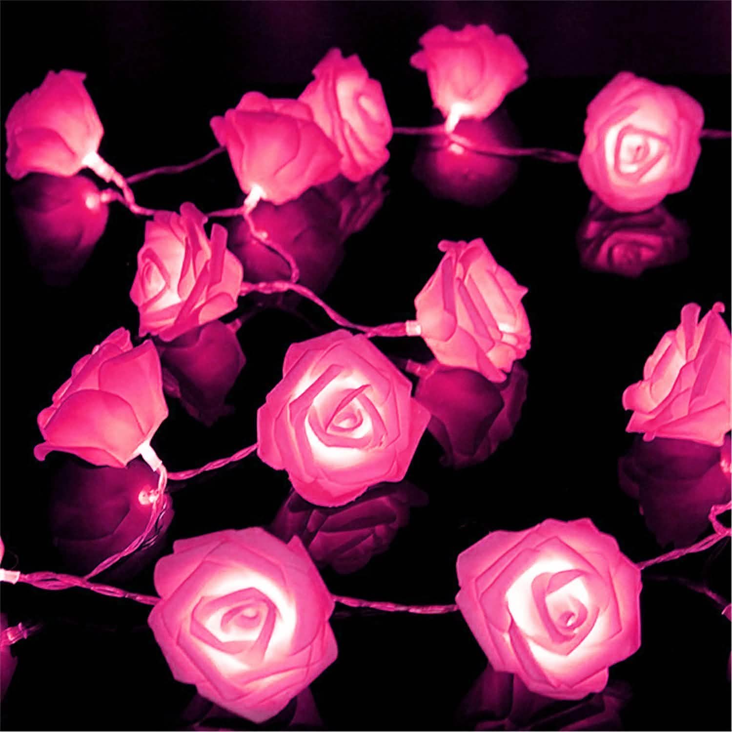 2-Pack: 40 LEDs Rose Flower String Lights String & Fairy Lights - Tophatter Daily Deals