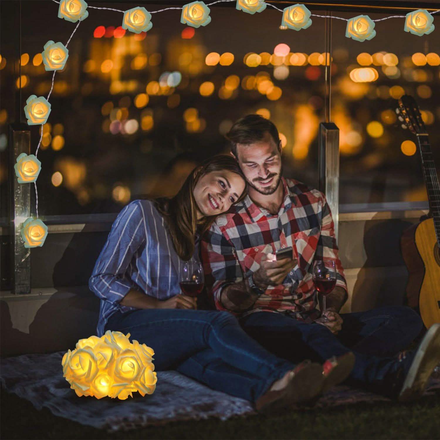 2-Pack: 40 LEDs Rose Flower String Lights String & Fairy Lights - Tophatter Daily Deals