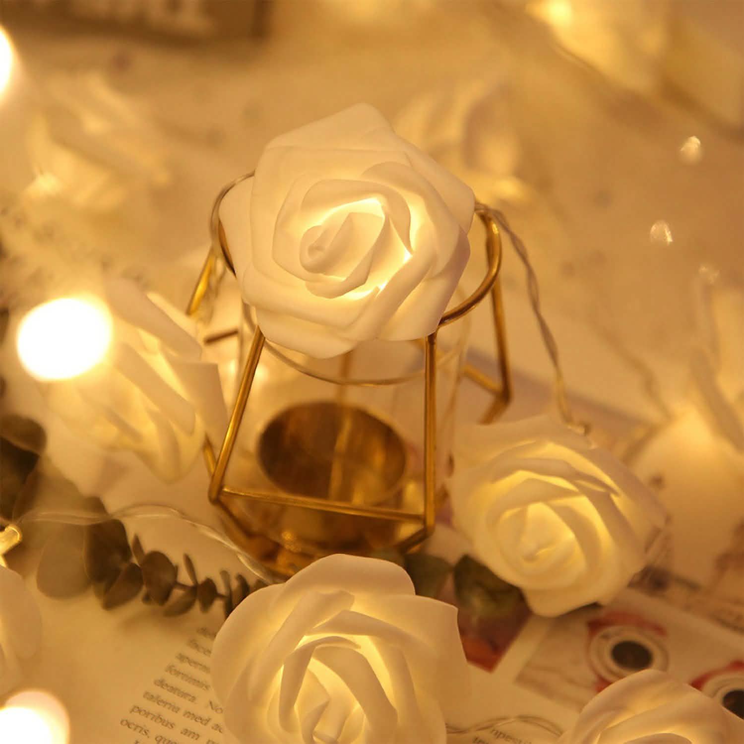 2-Pack: 40 LEDs Rose Flower String Lights String & Fairy Lights - Tophatter Daily Deals